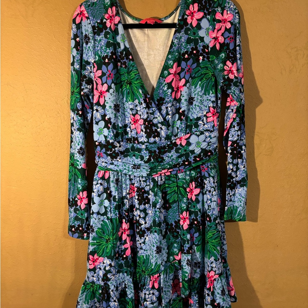 Lilly Pulitzer Floral Long Sleeve Wrap Dress